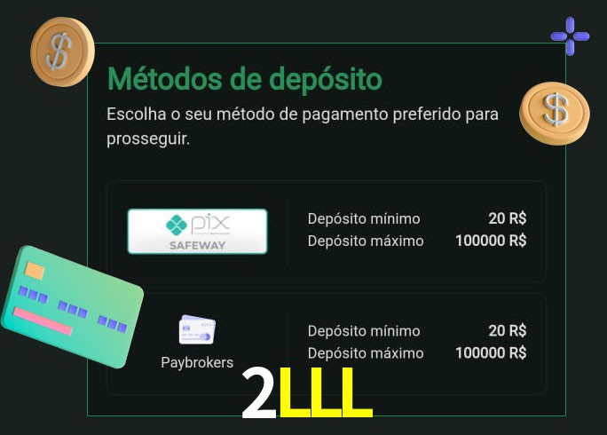O cassino 2LLL oferece uma grande variedade de métodos de pagamento